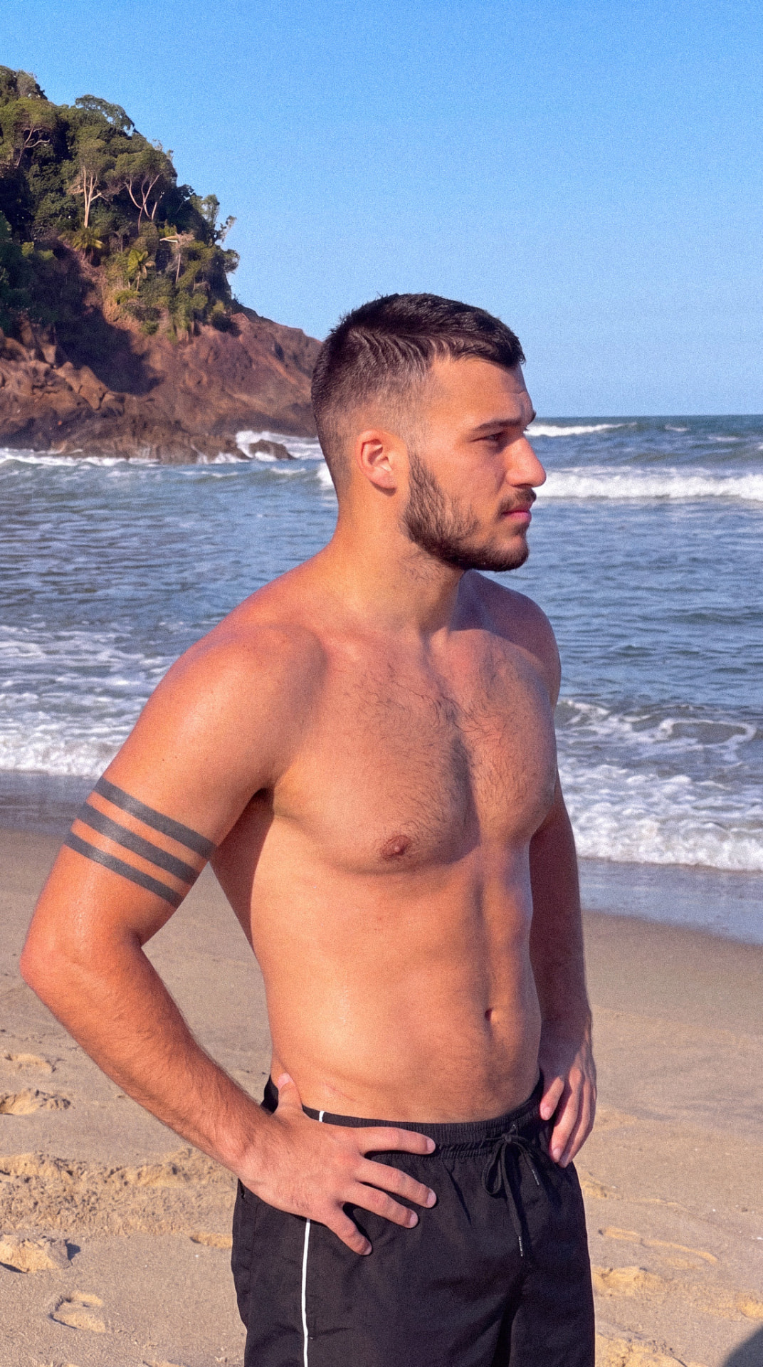 Na praia