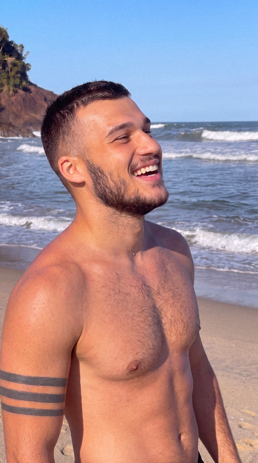 Sorrindo na praia
